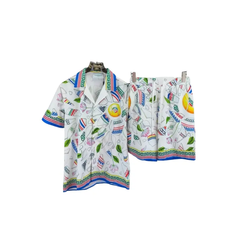 Casablanca Short Set With Purple Monogram Design