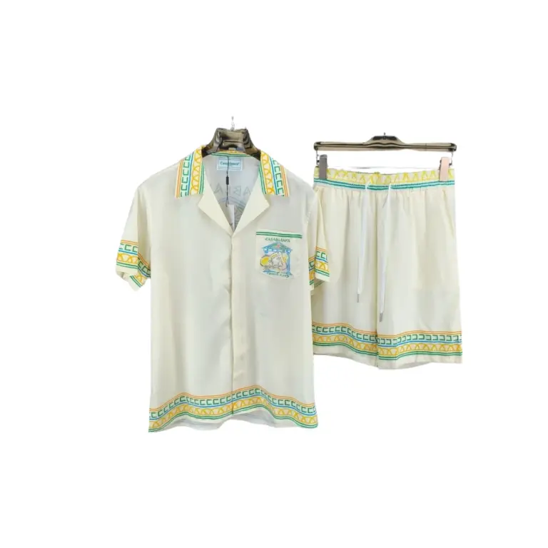 Casablanca Short Set Light Green With Monogram Design