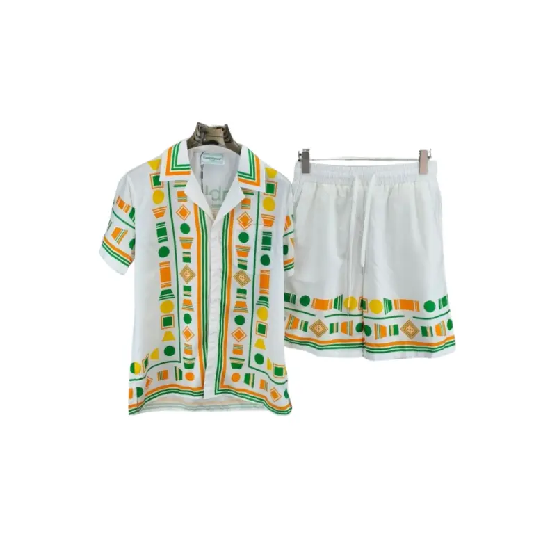 Casablanca Short Set Green With Monogram Design