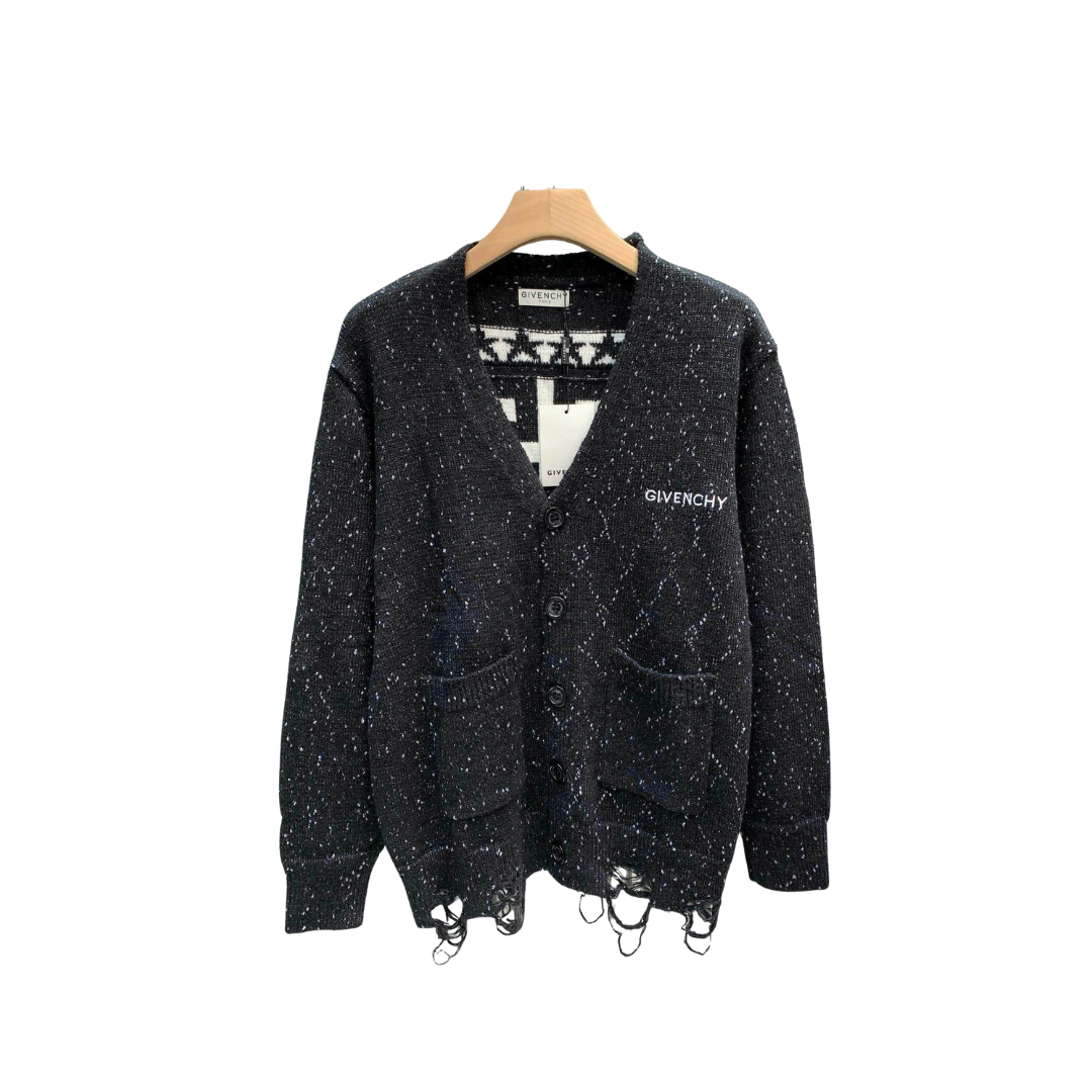 Deluxeside-2026-01-29T165445.796 Givenchy Black Wool Blend Cardigan - Image 1