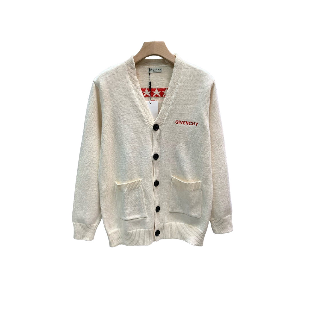 Deluxeside-2026-01-29T165506.468 Givenchy Ivory Wool Blend Cardigan - Image 1
