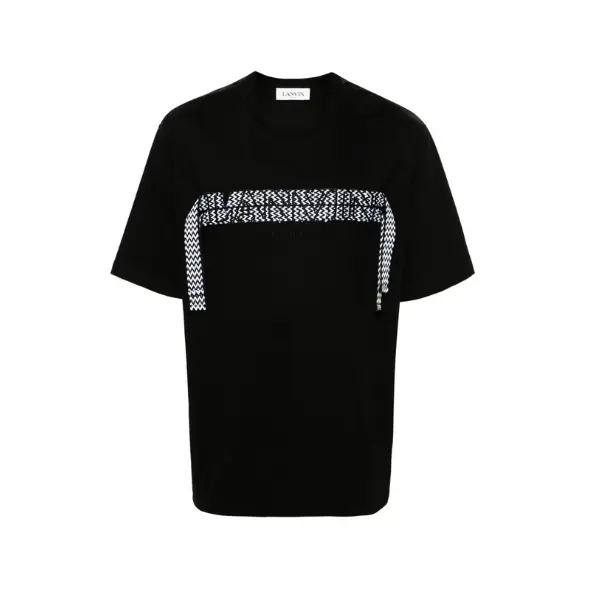 Deluxeside-46 Lanvin Curb Lace T-Shirt Black - Image 1
