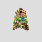 Bunny Print full-Zpped Jersey Jacket Multicolor