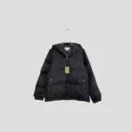 Padded Nylon Bomber Jacket Black