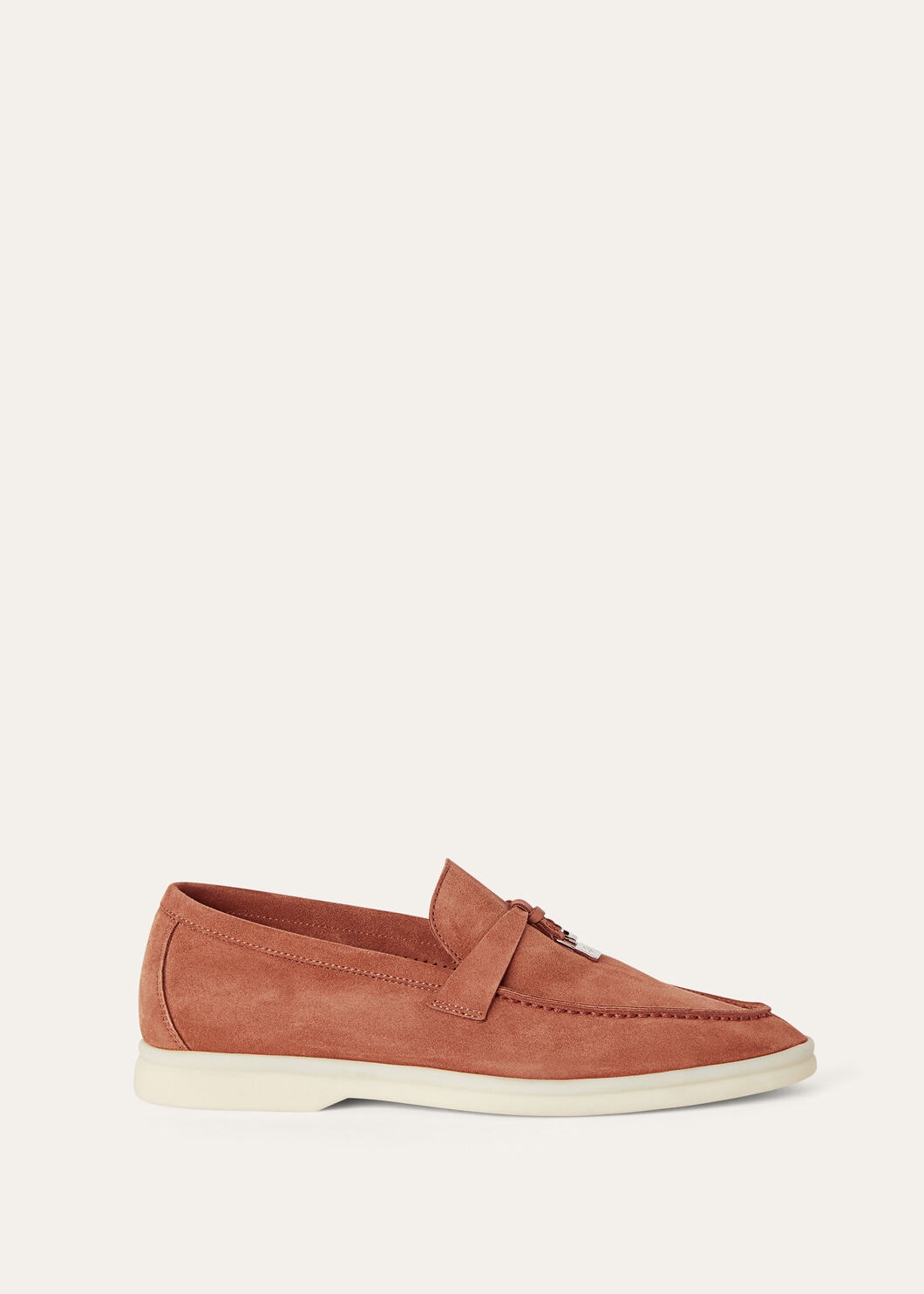 Loro Piana Summer Charms Walk Brown Soft Suede Loafers