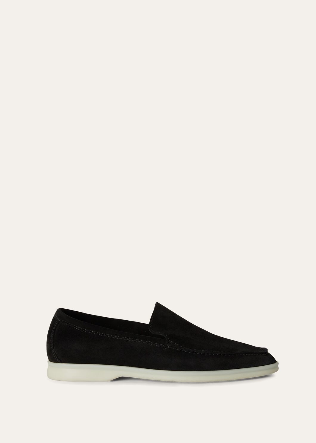 Loro Piana Summer Walk Black Suede Loafers