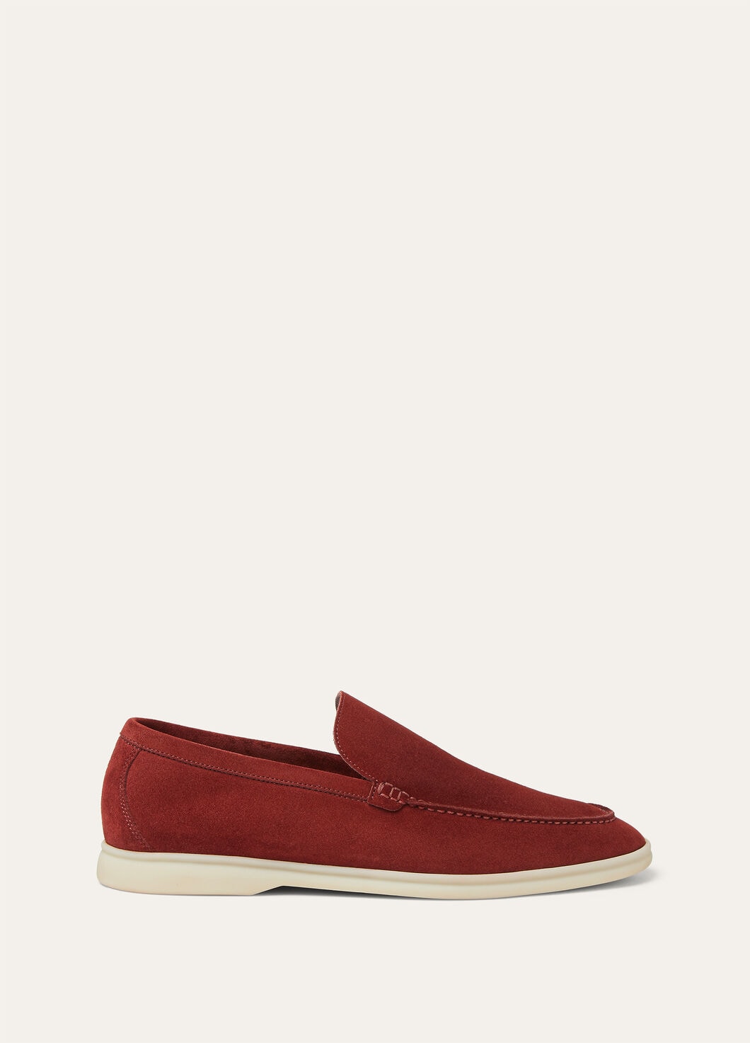 Loro Piana Summer Walk Red Suede Loafers