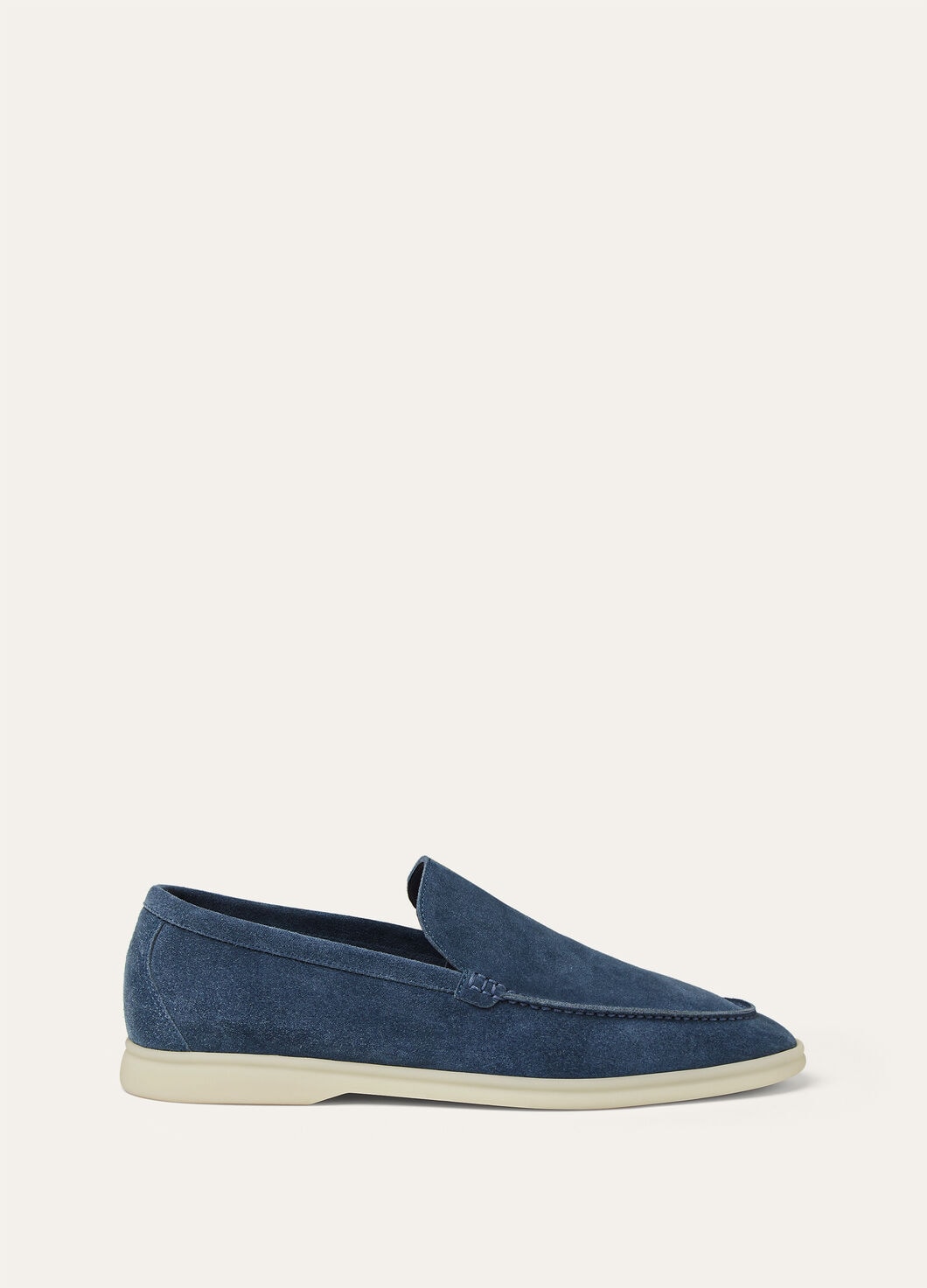 Loro Piana Summer Walk Blue Suede Loafers
