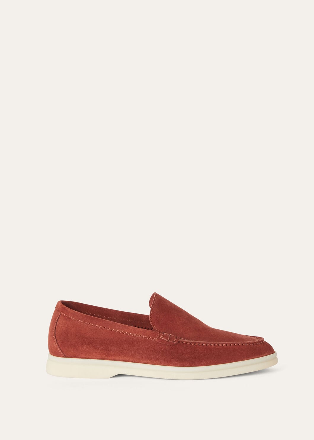 Loro Piana Summer Walk Dark Red Suede Leather Loafers