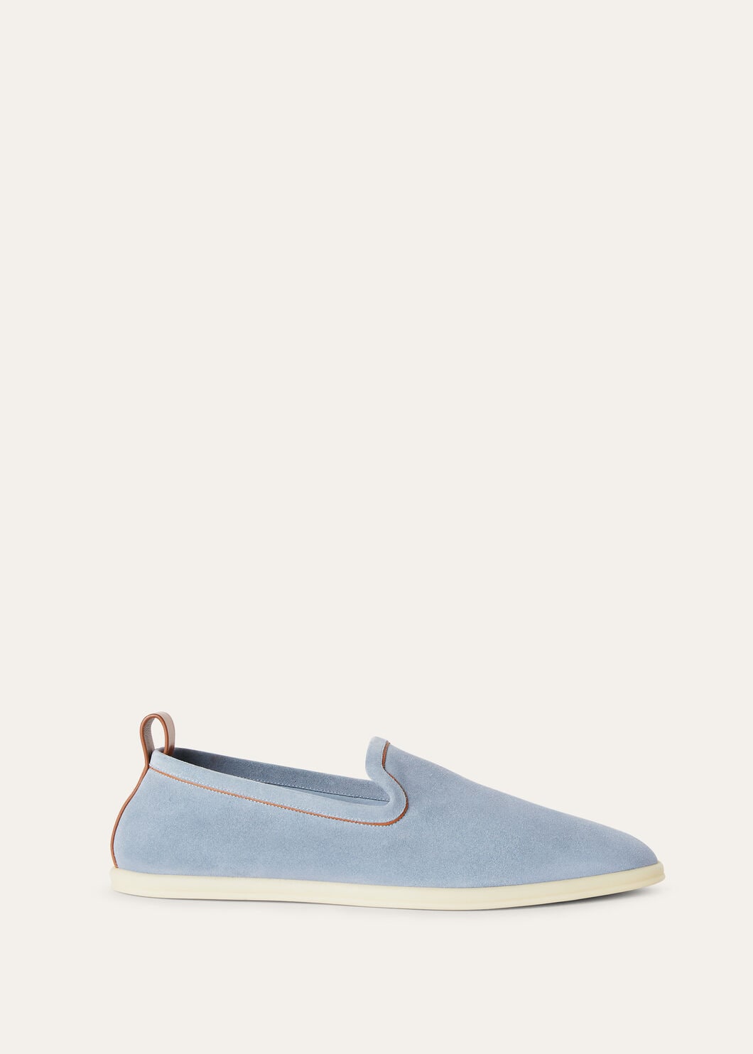 Loro Piana Venice Walk Brisk Blue Suede Loafers
