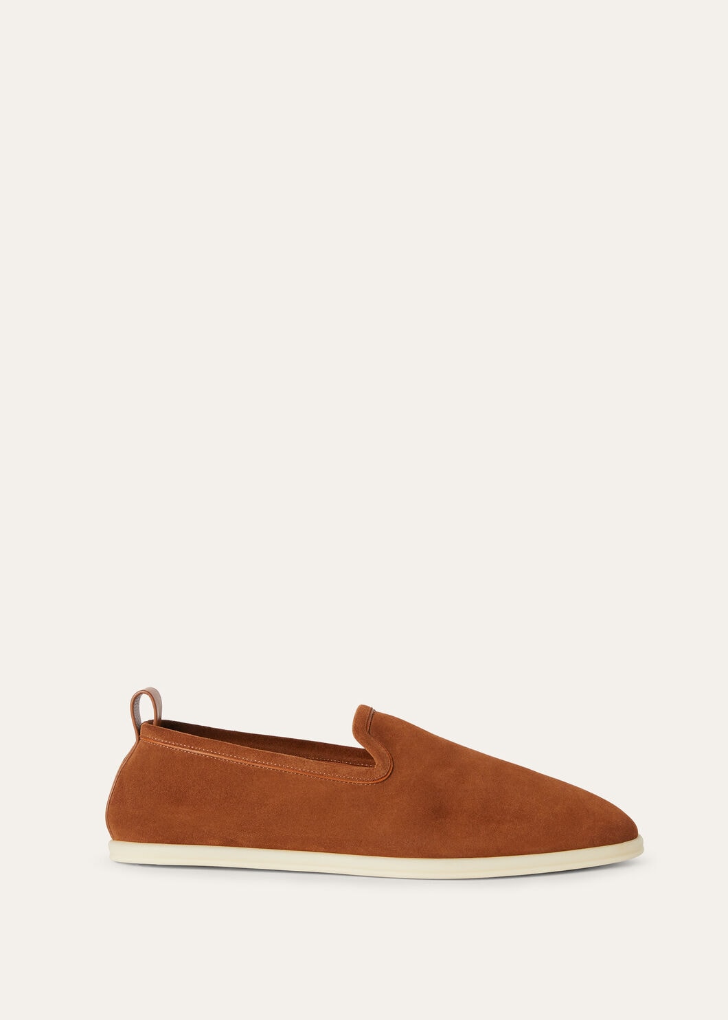 Loro Piana Venice Walk Brown Suede Loafers