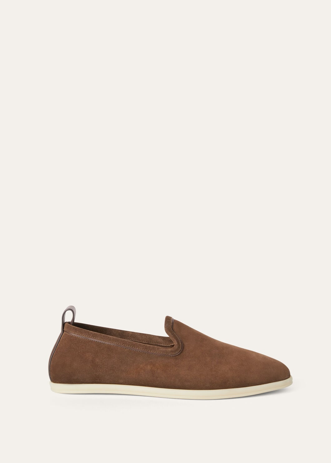 Loro Piana Venice Walk Dark Brown Suede Loafers