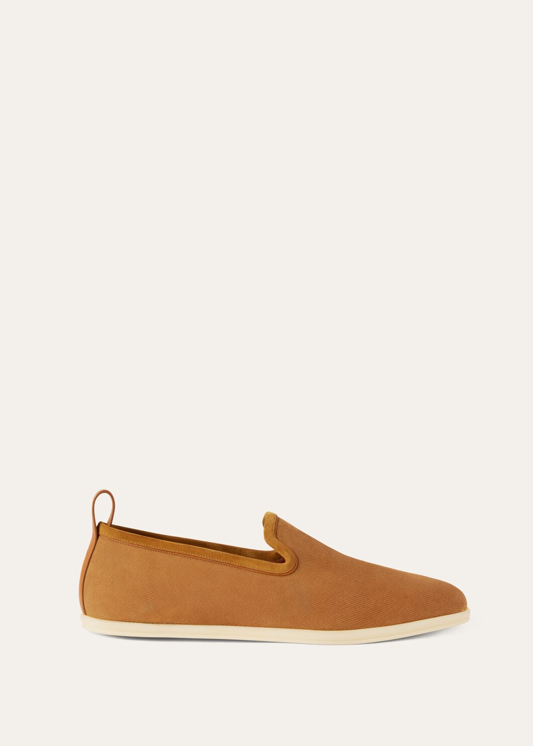 Loro Piana Venice Walk Suede Tan Loafers