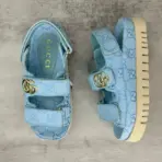 Sandal With Double G Light Blue