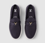 LV Resort Navy Blue Leather Loafers - Image 2