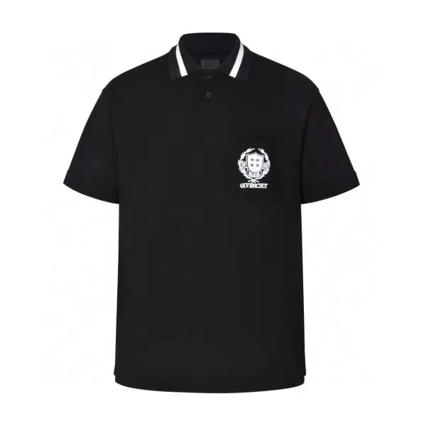 TSHP2754-1-600x600-1 Givenchy Polo T-Shirt Black - Image 1