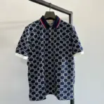 Stretch Cotton Polo T-Shirt Blue