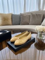Chanel Beige Leather Ballet Flats - Image 2