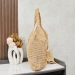 Saint Laurent Icare Crocheted Raffia Maxi Tote Bag - Image 4