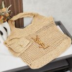 Saint Laurent Icare Crocheted Raffia Maxi Tote Bag - Image 3
