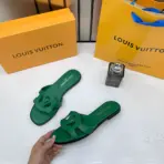 LV Isola Flat Mules Green - Image 2