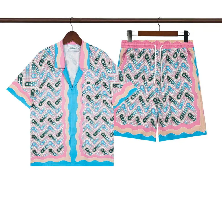 Casablanca Ping Pong Monogram Silk Shirt And Shorts Set