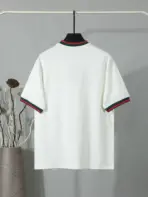 Cotton Jersey Drop Shoulder T Shirt White With Outline - Image 2