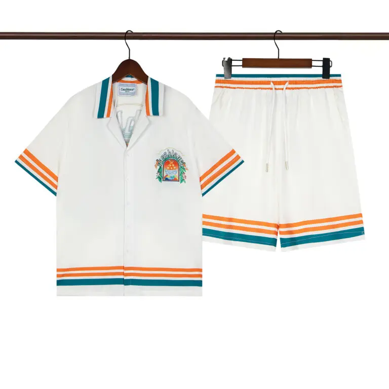 Casablanca Casa Way Short Sleeve Silk Shirt And Shorts Set