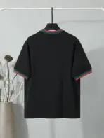 Cotton Jersey Drop Shoulder T Shirt Black With Outline - Image 2