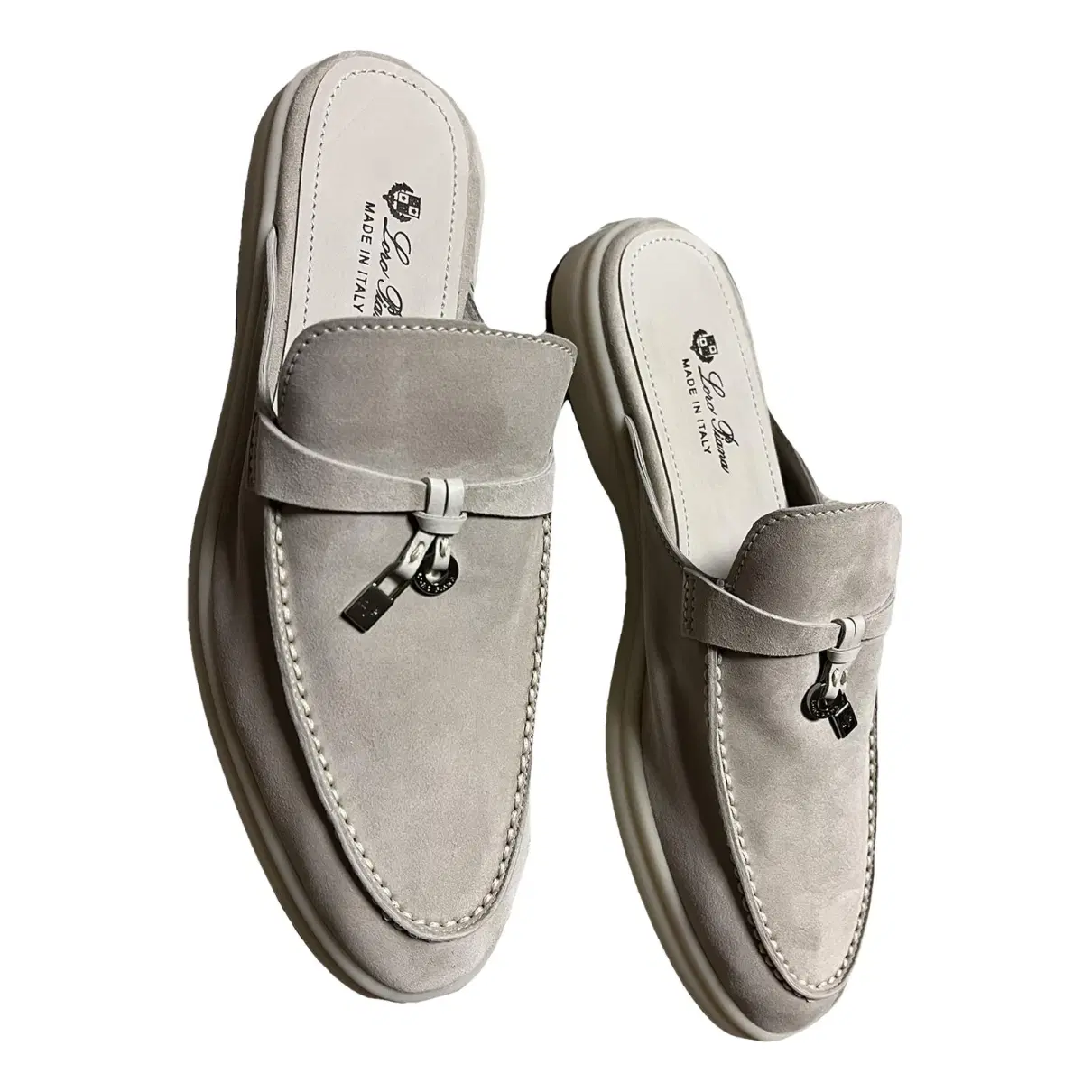 Loro Piana Summer Charms Beige Suede Walk loafers