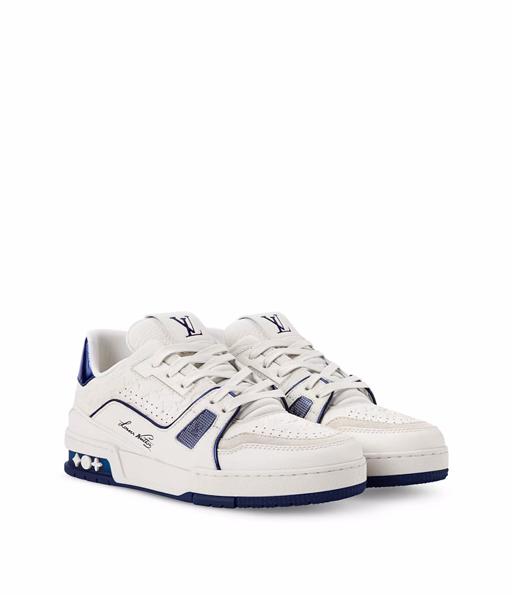 LV White And Blue Trainer Sneaker