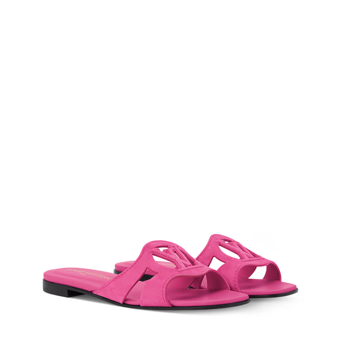 louis-vuitton-lv-isola-flat-mule--AWS053SU14_PM2_Front view LV Isola Flat Mules Pink - Image 1