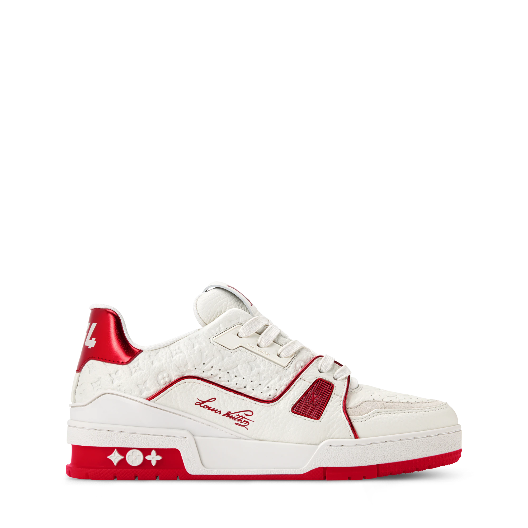 LV White And Red Trainer Sneaker