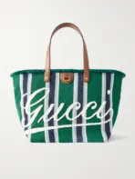 Embroidered Green Tote Bag