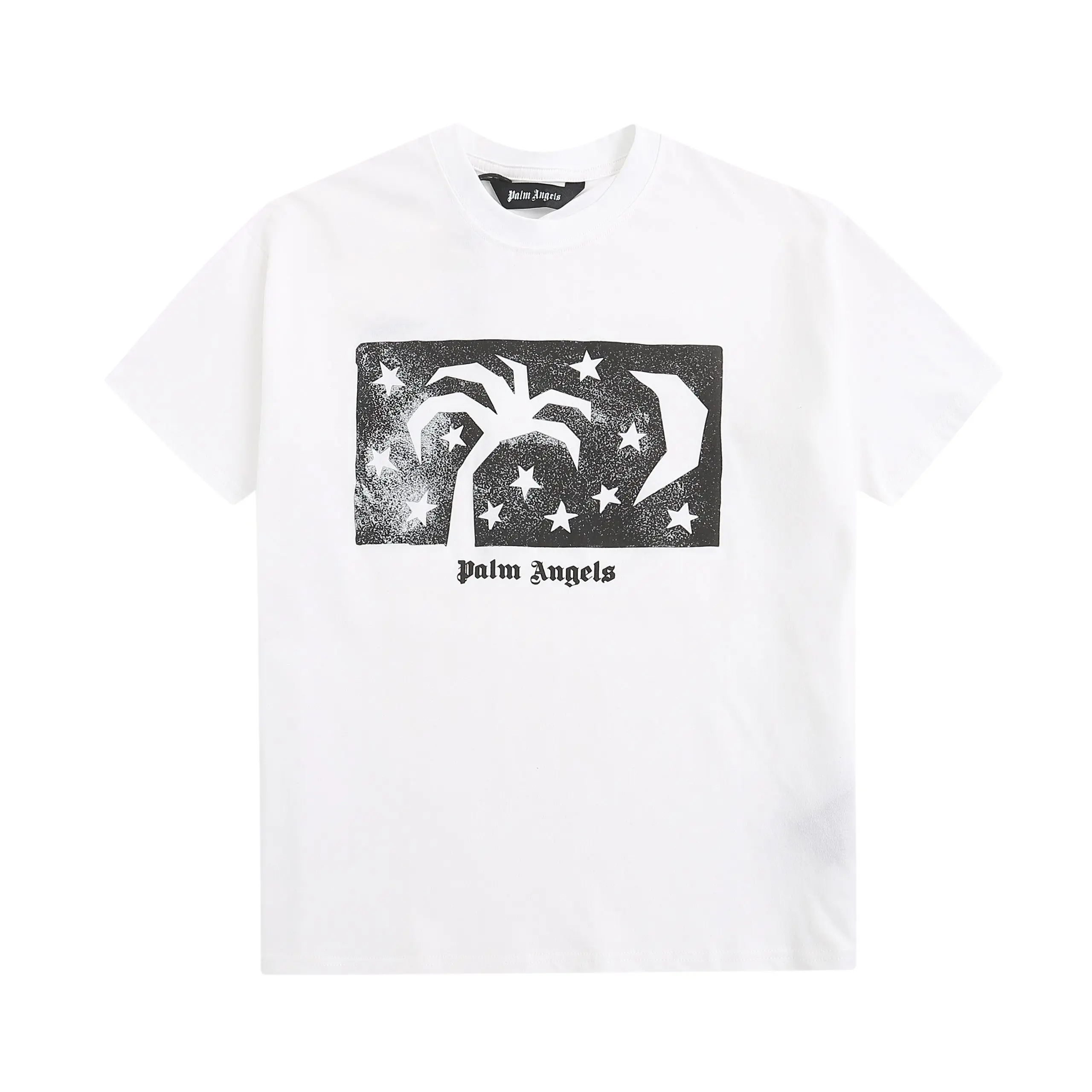 0d551db4-scaled Palm Angels Graphic Print Crew Neck T-Shirt White - Image 1