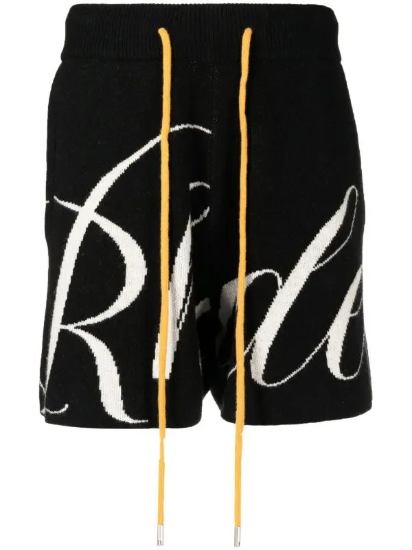 18212456_40093430_600 RHUDE Intarsia-Knit Logo-Motif Shorts - Image 1