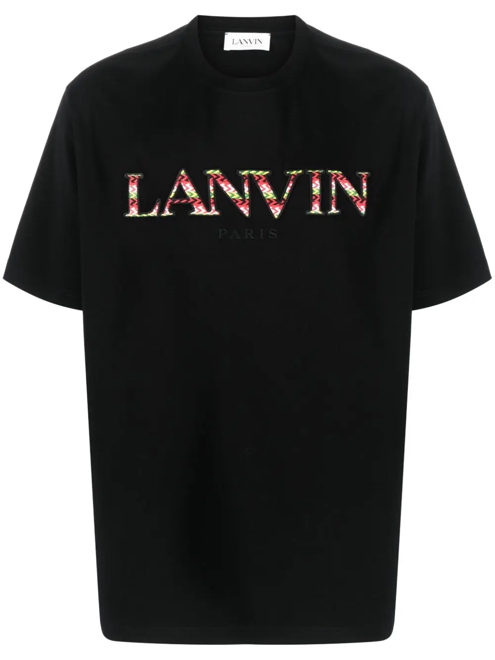 20464277_50437363_1000 Lanvin Curb Logo-Embroidered Cotton T-Shirt Black - Image 1