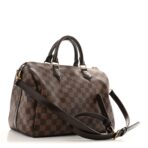 LV Speedy 30 Damier Ebene Dark Brown Leather Handbag - Image 2