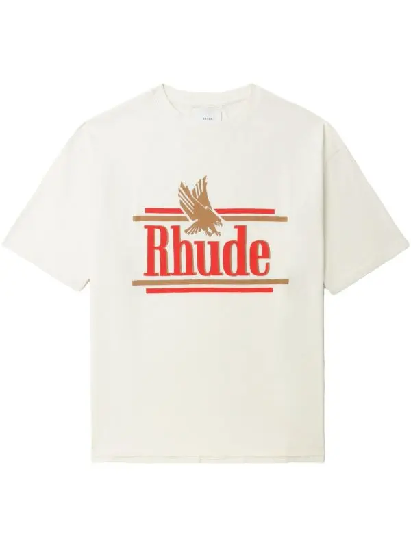28061887_58251903_600 RHUDE Logo-Print T-Shirt White - Image 1