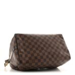 LV Speedy 30 Damier Ebene Dark Brown Leather Handbag - Image 3