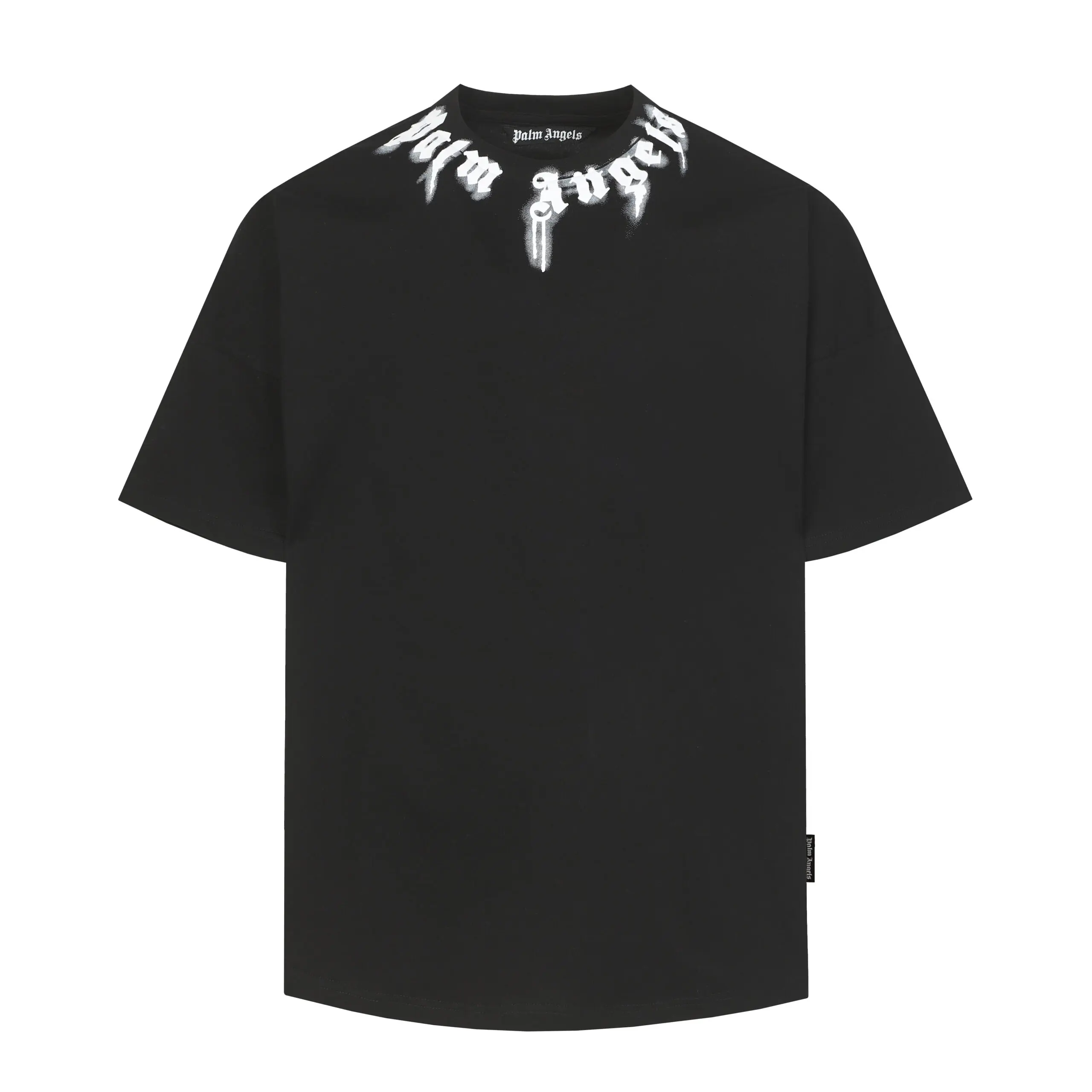 405422ab-scaled Palm Angels Black Neck Logo T Shirt - Image 1