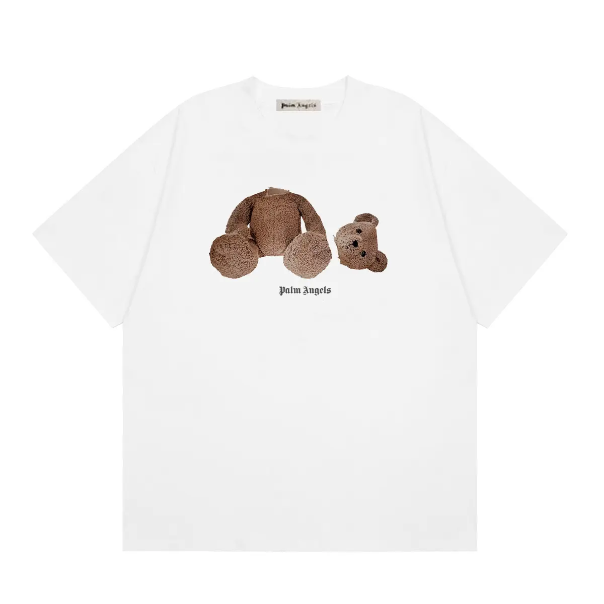 443b55ad Palm Angels Brown Spray Broken Bear T Shirt White - Image 1