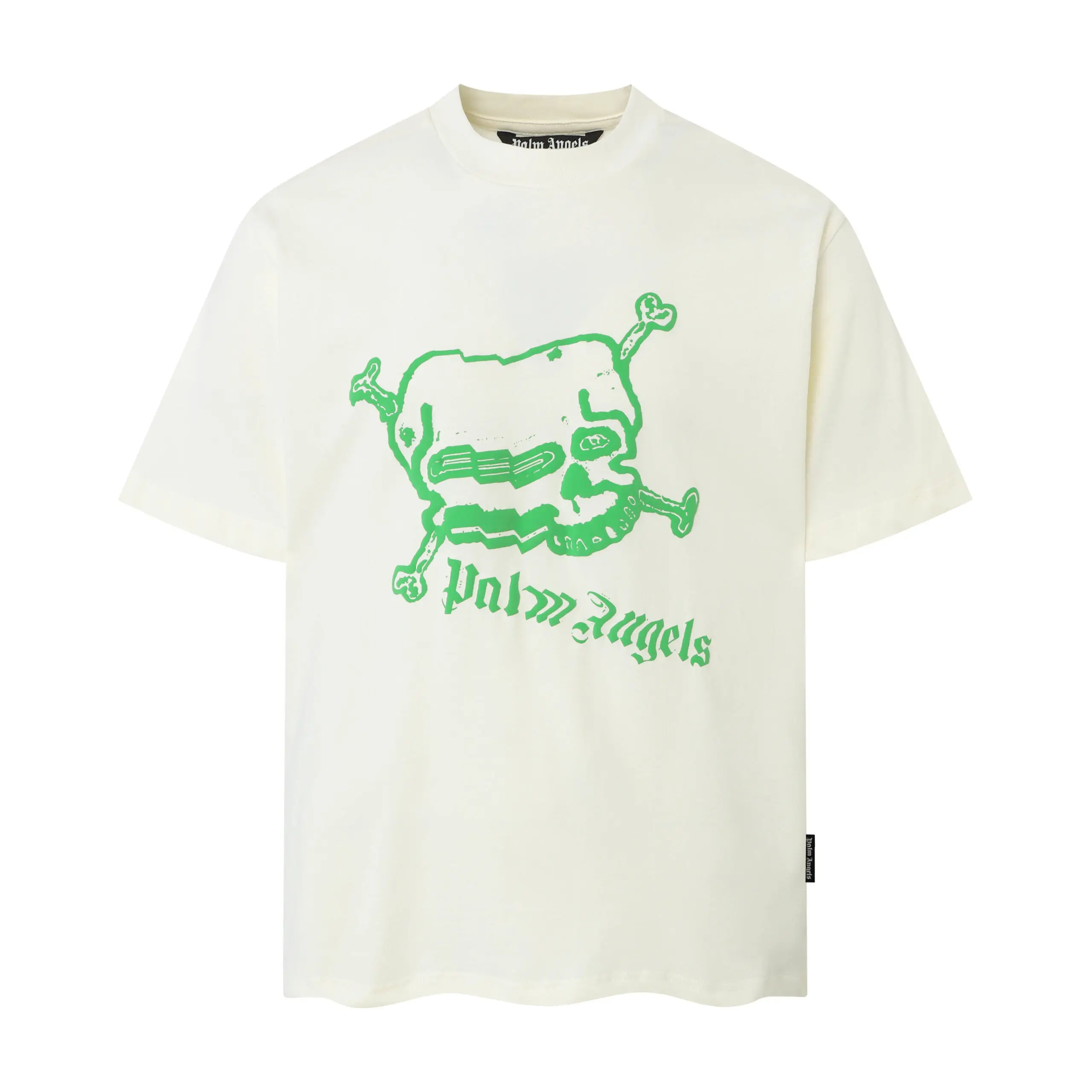 58967d3a-scaled Palm Angels Slim Fit T-Shirt White With Skull Monogram - Image 1