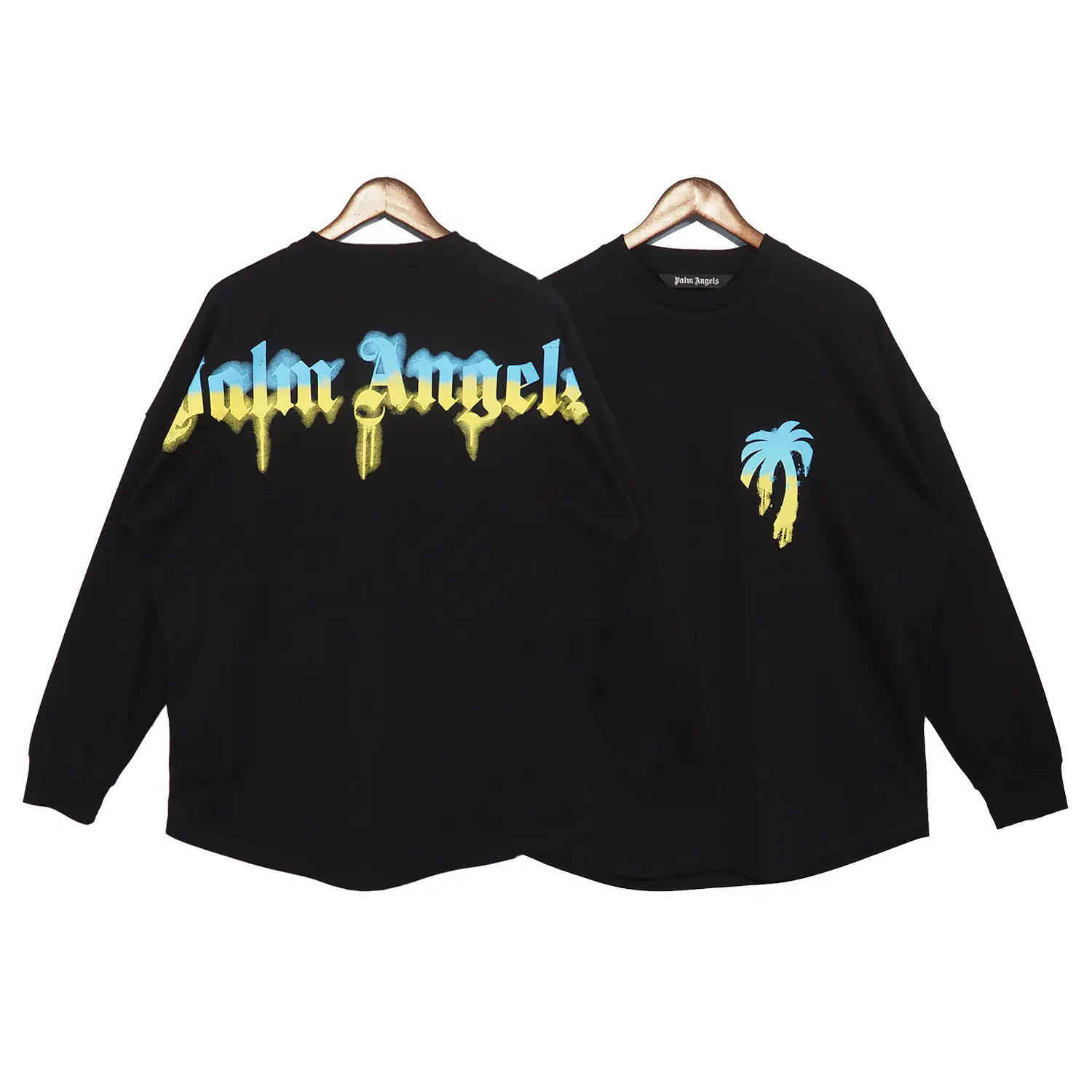 8c0f2bd7 Palm Angels Long Sleeve Black T-Shirt - Image 1