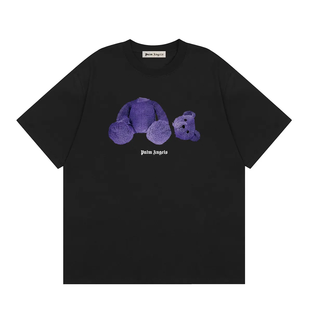 960bc277 Palm Angels Violet Spray Broken Bear T Shirt Black - Image 1