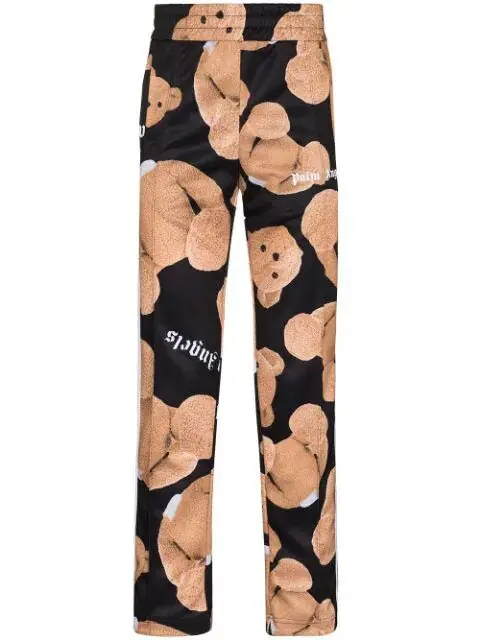 BLACK-1 Palm Angels x Browns 50 Teddy Bear Print Track Pants Black - Image 1