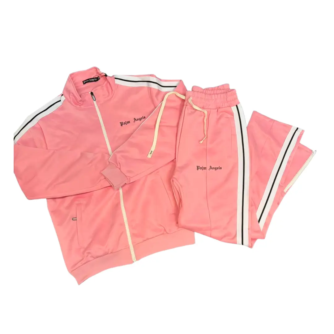Deluxeside-100-1 Palm Angels Zipped Tracksuit Rose Pink - Image 1