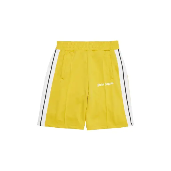 Deluxeside-15 Palm Angels Classic Track Shorts ‘Yellow/White’ - Image 1
