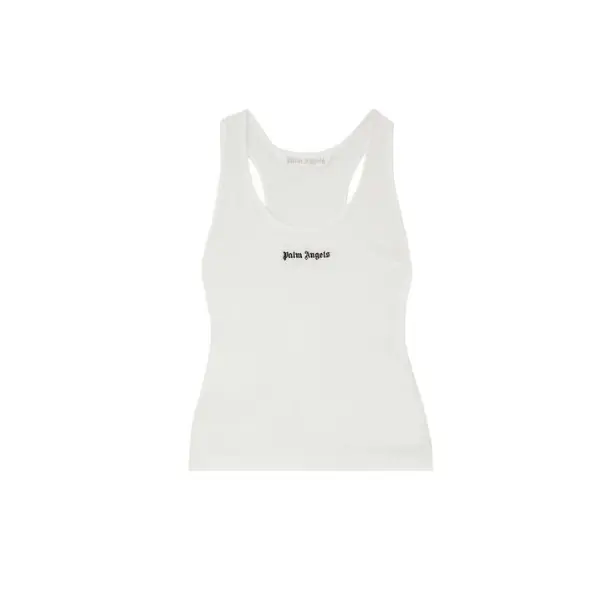 Deluxeside-2025-05-16T013900.520 Palm Angels Classic Logo Rib Tank “White/Black - Image 1