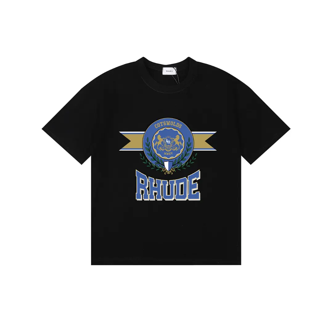 Deluxeside-2026-02-05T123045.691 Rhude Cotswold Crest T Shirt Black Cotton - Image 1